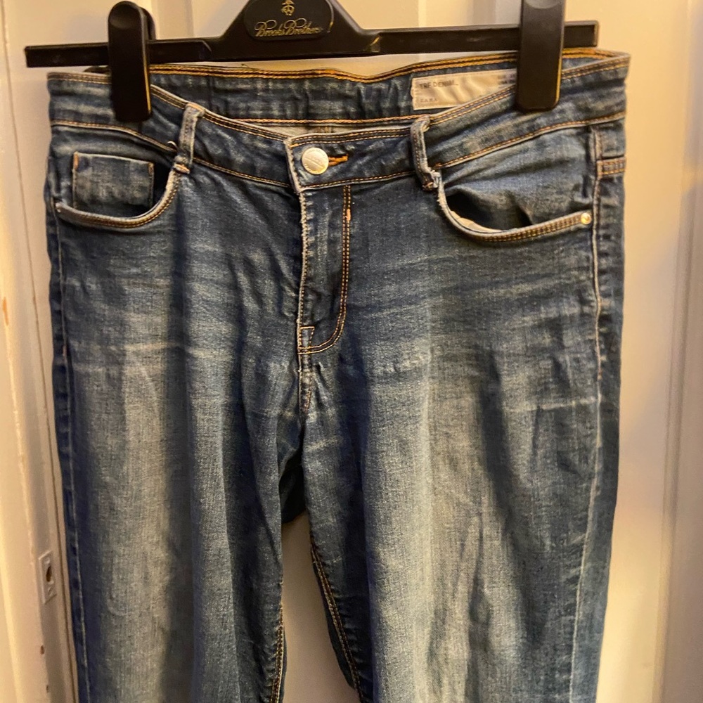 Zara Blue Skinny Jeans with Vintage Fading